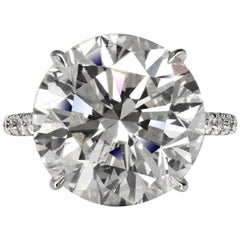 Zoya 12 Carat Round Cut H Color SI1 Clarity Diamond Ring '12.57 Carat'