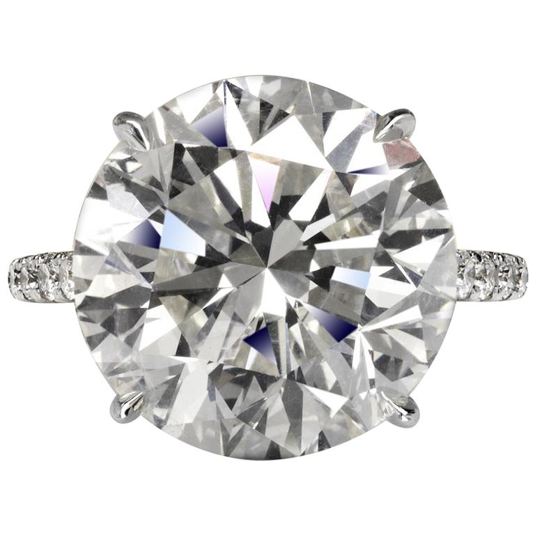 Zoya 12 Carat Round Cut H Color SI1 Clarity Diamond Ring '12.57 Carat ...