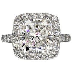 Ava 6 Carat Radiant Cut I Color VVS1 Clarity Diamond Ring '6.89 Carat'