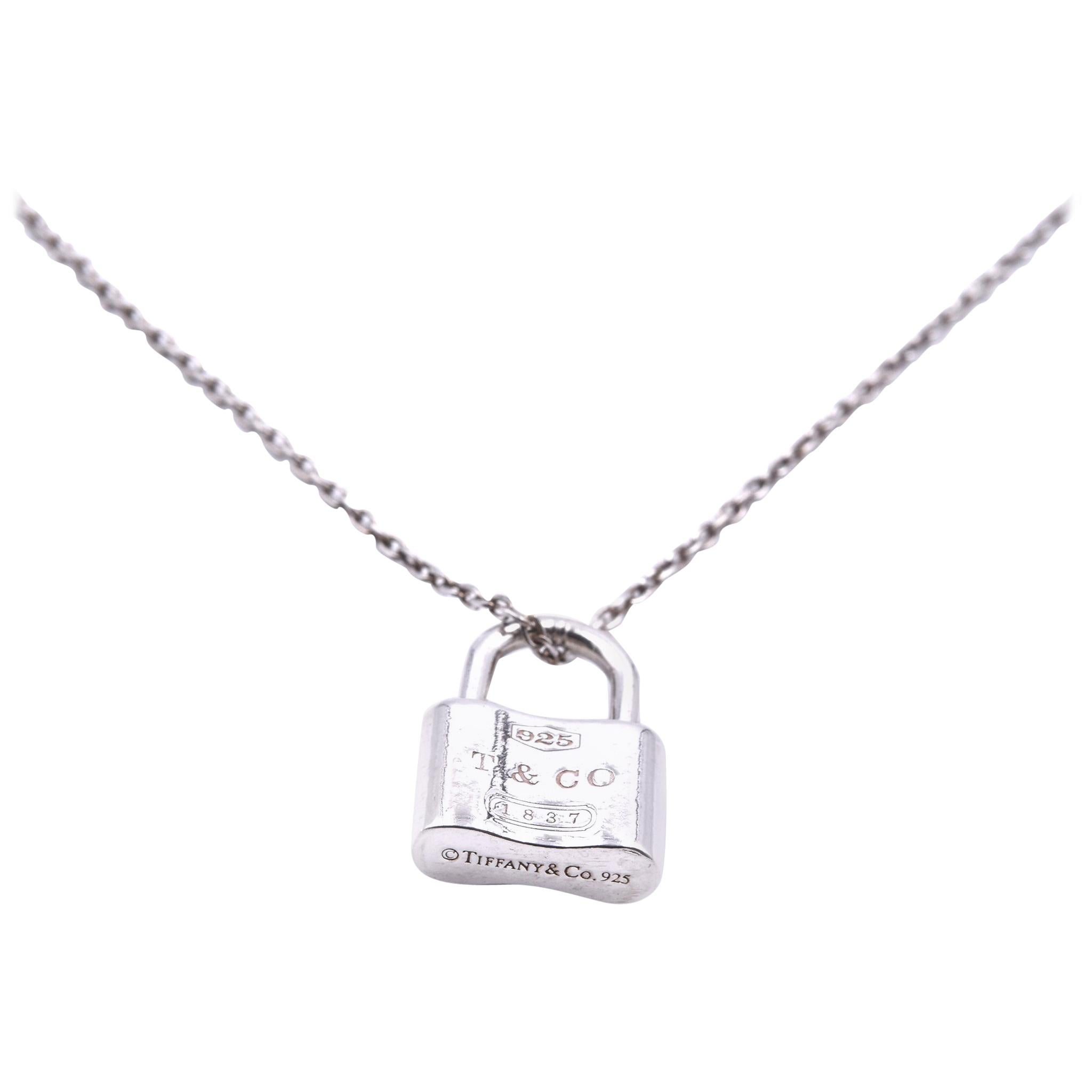 Tiffany and Co. Sterling Silver Padlock Necklace at 1stDibs