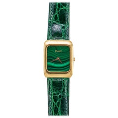 Piaget Vintage Yellow Gold Malachite Dial Quartz Wristwatch