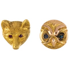 19th Century Forest Animals Stud Earrings