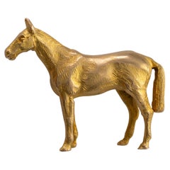 Horse Brooch 9 Karat Yellow Gold With Full Hallmarks