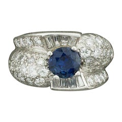 Anello con zaffiro e diamante in platino del 1950 "Ad Alice da Paul con amore".