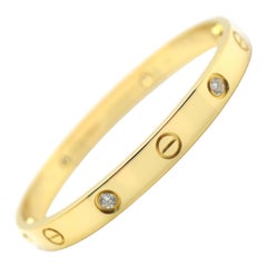 Cartier Love Bracelet 18 Karat Yellow Gold with 4 Diamonds