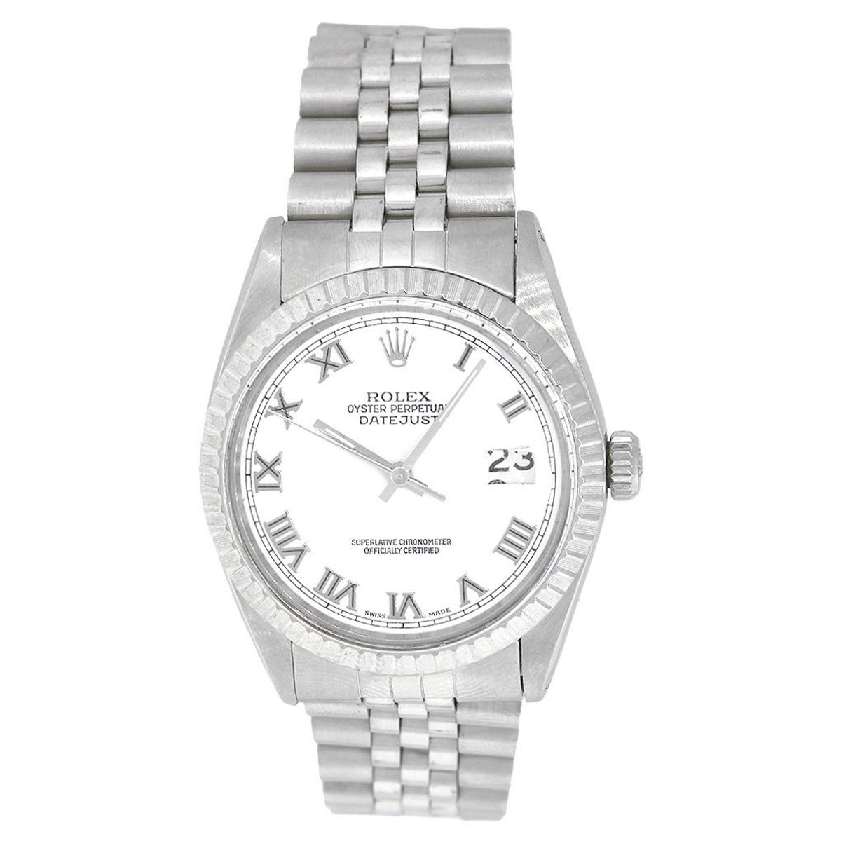 Rolex 16014 Datejust White Roman Dial Watch