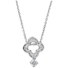  Roman Malakov 0.57 Carats Total Brilliant Round Diamond Clover Pendant Necklace