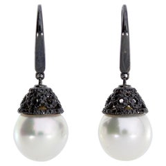 Autore Gold Diamond South Sea Pearl Earrings