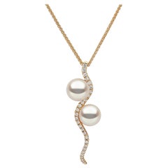 Yoko London Freshwater Pearl and Diamond Pendant, Set in 18 Karat Yellow Gold