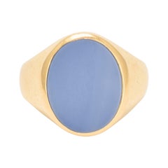 Antique Edwardian Blue Sardonyx Signet Ring