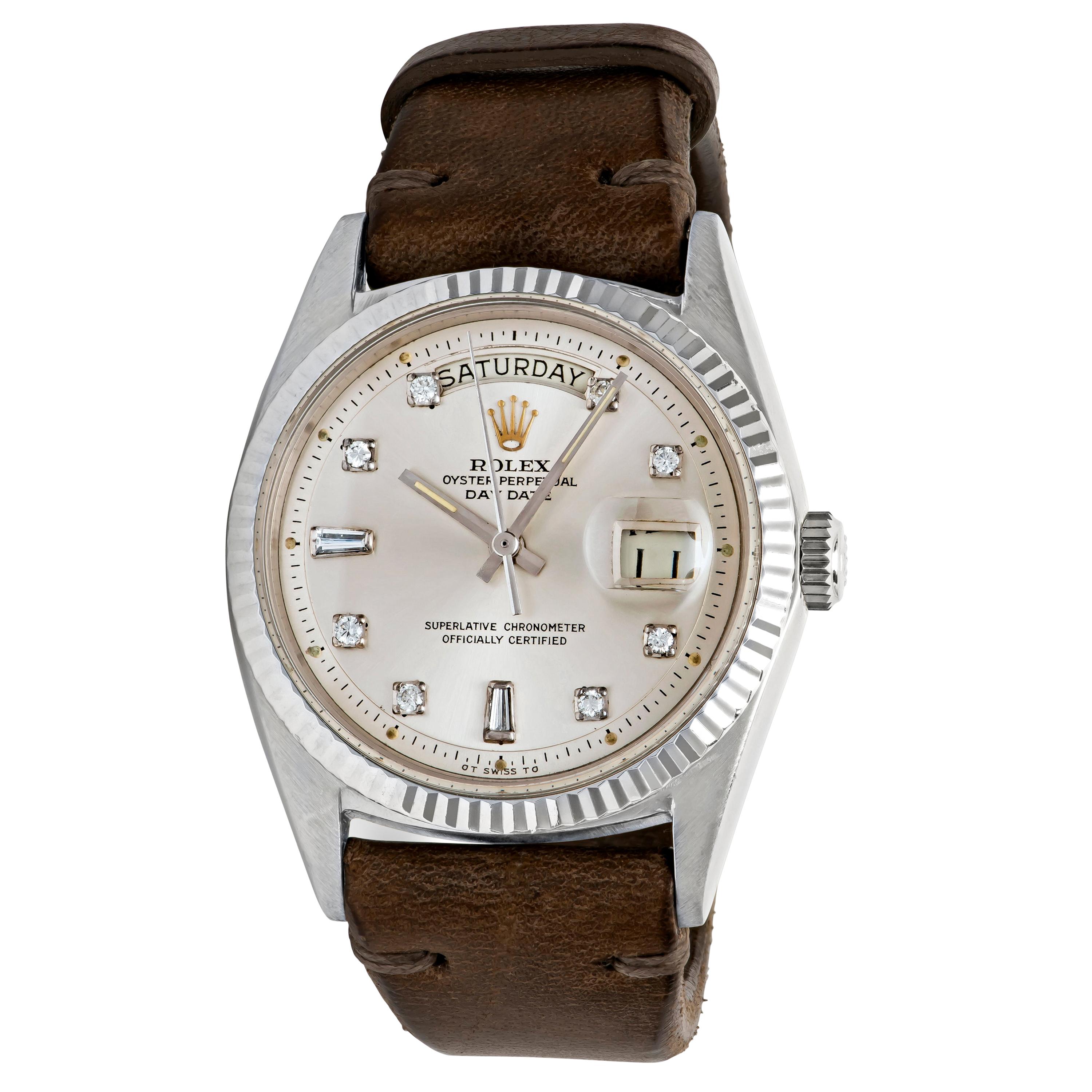 Rolex White Gold Vintage Day-Date President 1803 Wristwatch, circa 1967 For Sale