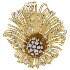Tiffany & Co. France 2.5 Carat Diamond Flower Brooch Pin