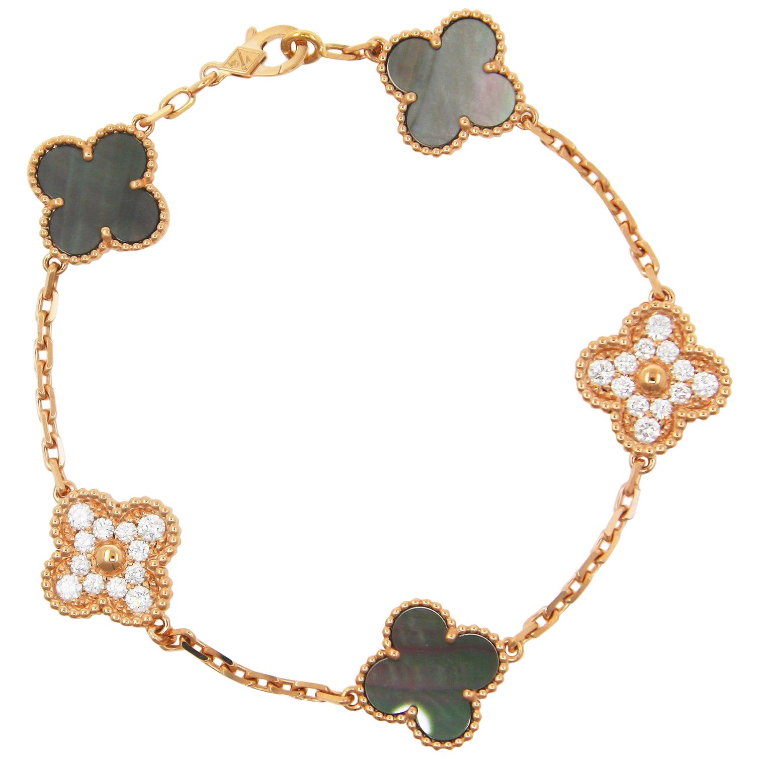 Van Cleef & Arpels Vintage Alhambra 50th Anniversary diamond Bracelet For Sale