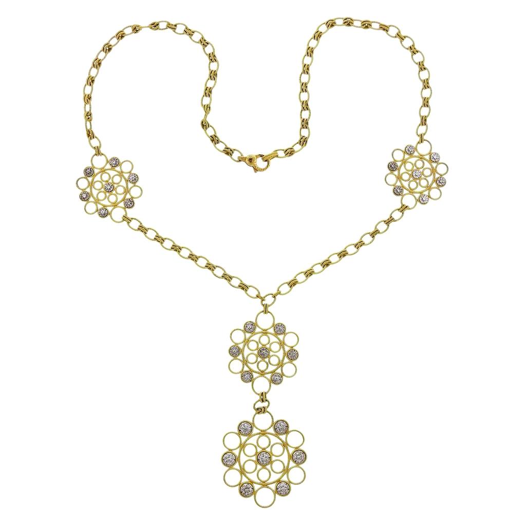 Buccellati Maria Gold Diamond Pendant Necklace at 1stDibs