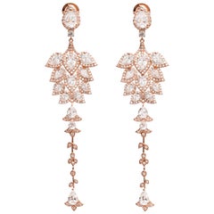 Chandelier Statement Earrings Rose Gold Plated Sterling Silver