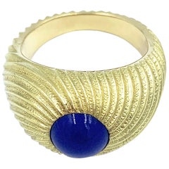 Retro Blue Lapis and 18 Karat Yellow Gold Ring Jean Shlumberger Tiffany & Co.