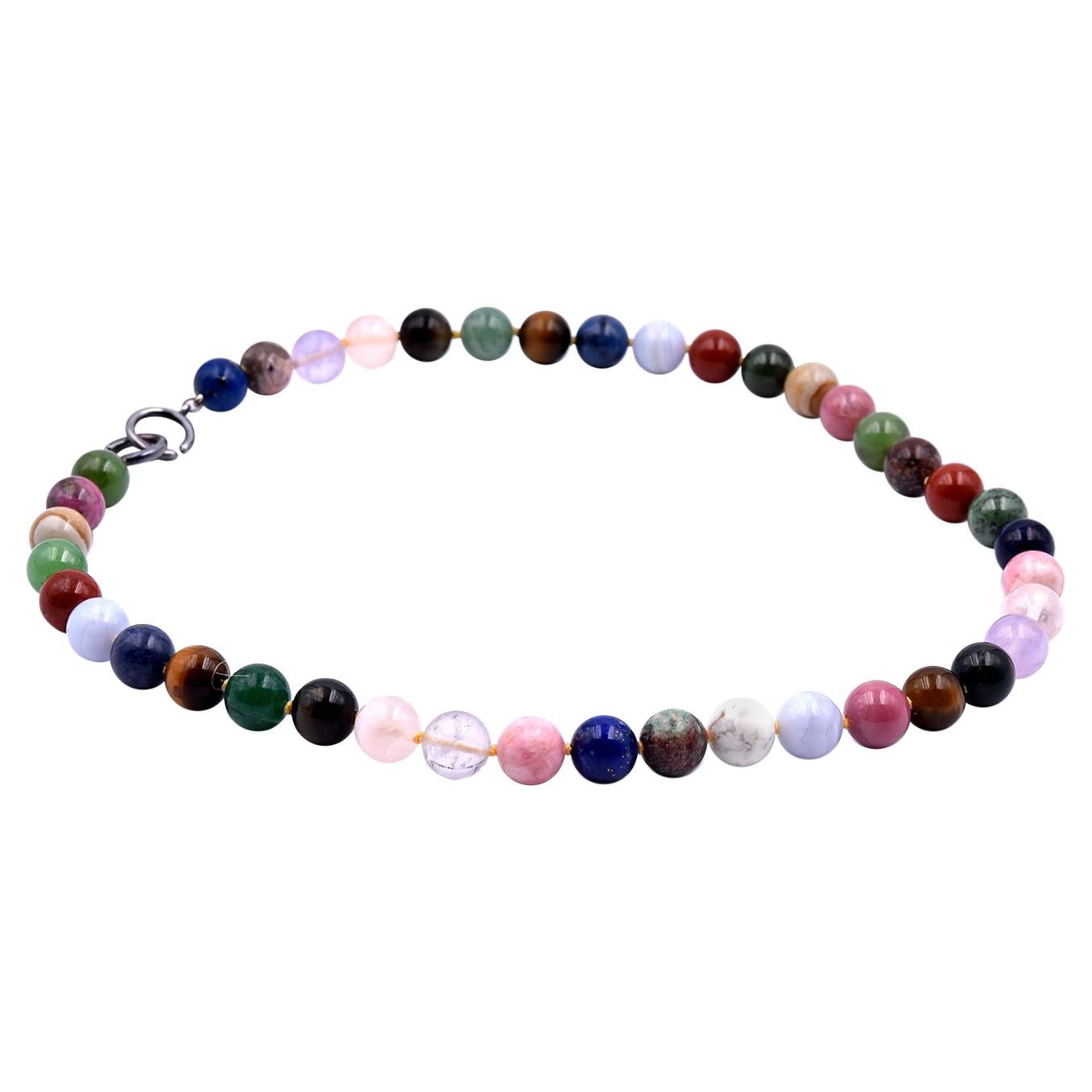 Tiffany & Co. Paloma Picasso Sterling Silver Multi-Gemstone Beaded Necklace