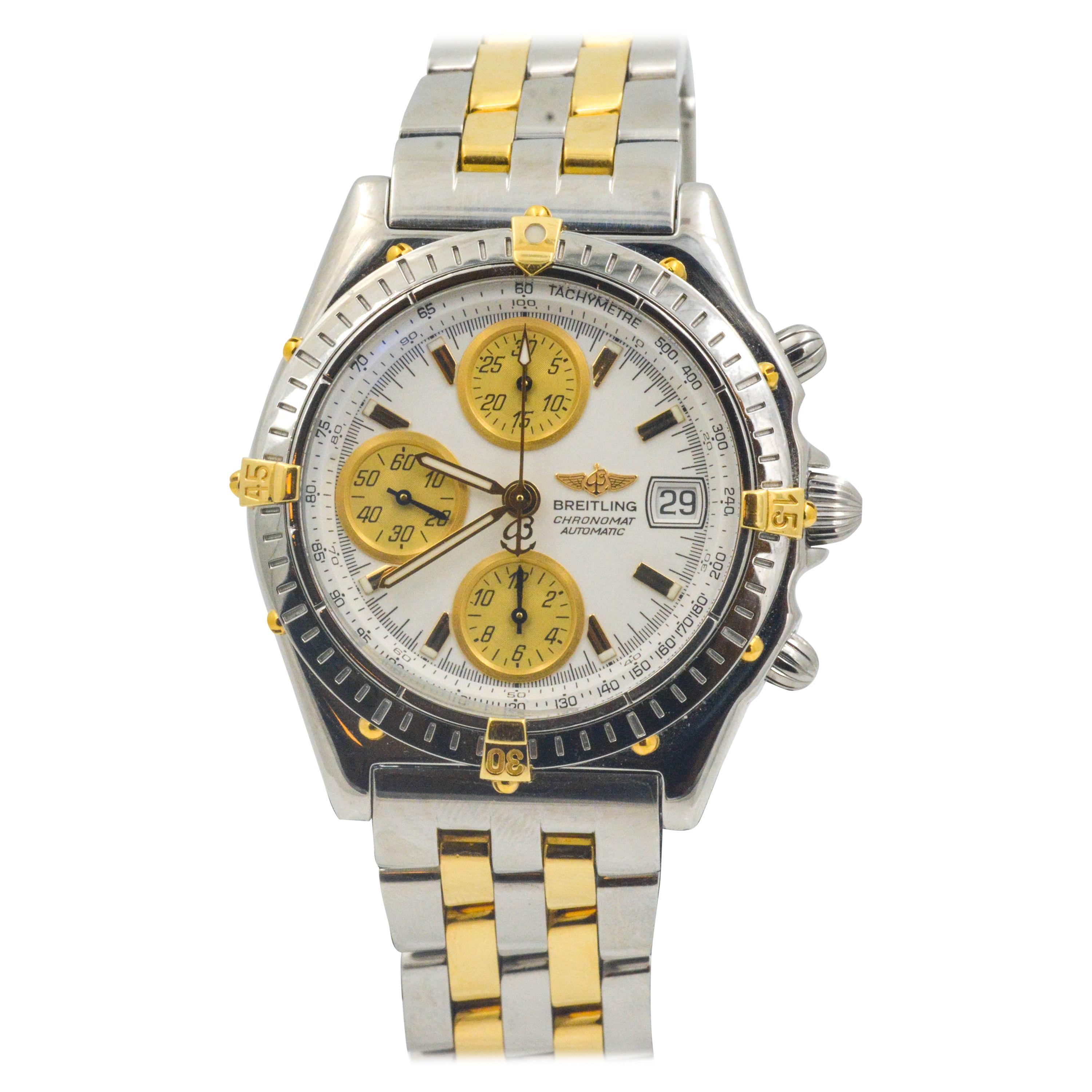 Breitling Chronomat Stainless Steel and 18 Karat Yellow Gold Watch