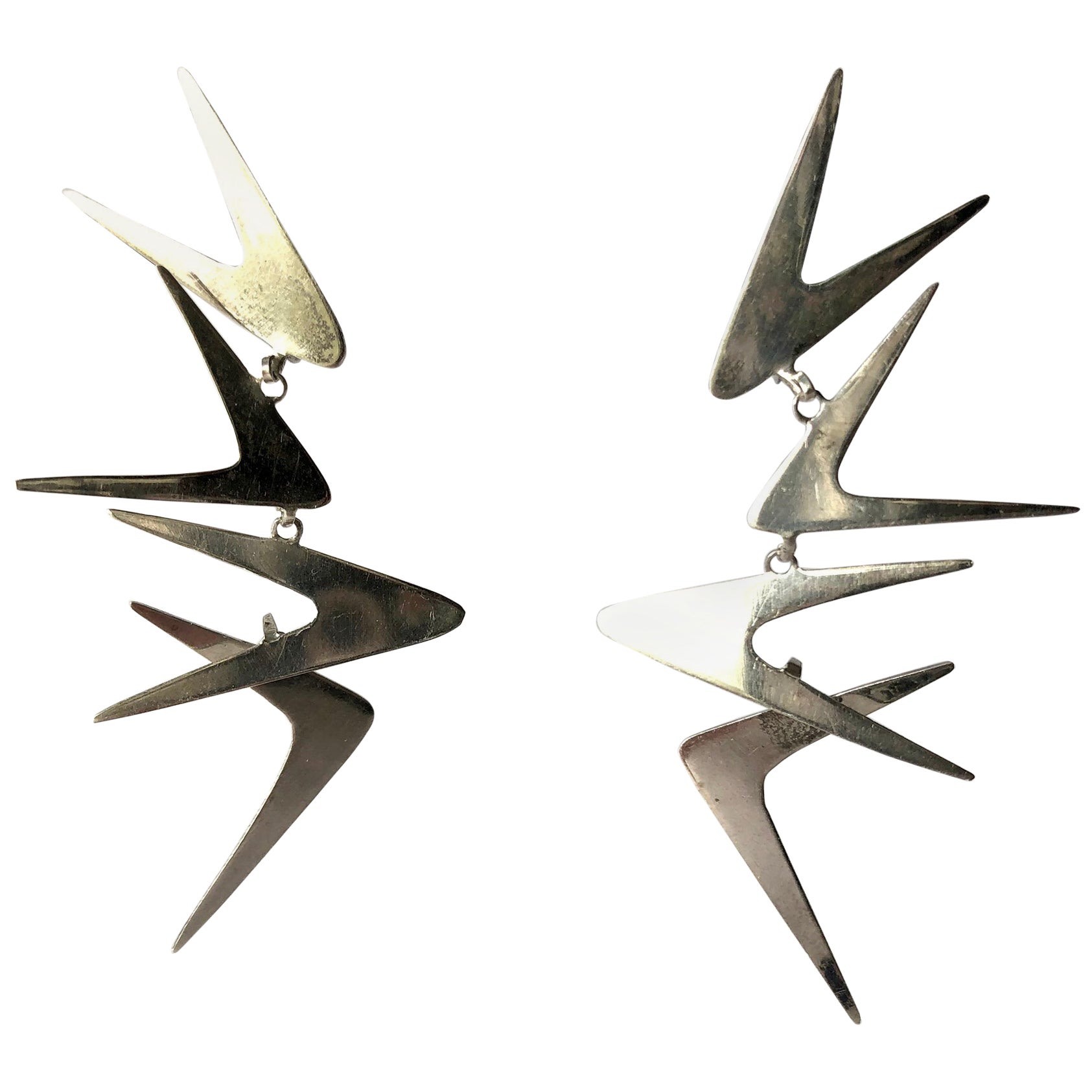 Art Smith Studio Brass Mobile Earrings For Sale at 1stDibs