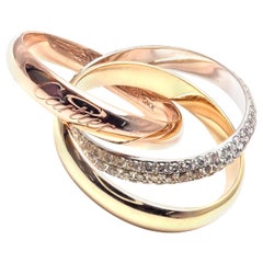 Bague Trinity Band en or tricolore avec diamants Cartier Classic