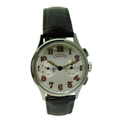 Chronographe Gallet Art Déco en acier inoxydable pour Bailey Banks and Biddle, années 1940