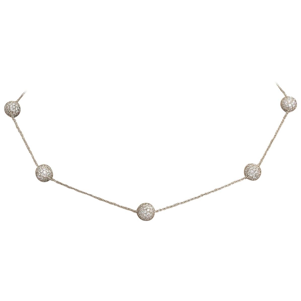 Collier sphère en or et diamants