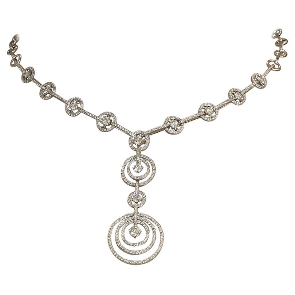 Diamond Drop Gold Necklace at 1stDibs