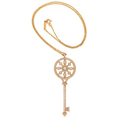 Tiffany & Co. Key-Shaped Pendant with 18 Karat Gold, Diamond