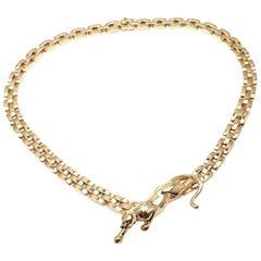 Cartier 3-Row Maillon Panthere Panther Yellow Gold Link Necklace