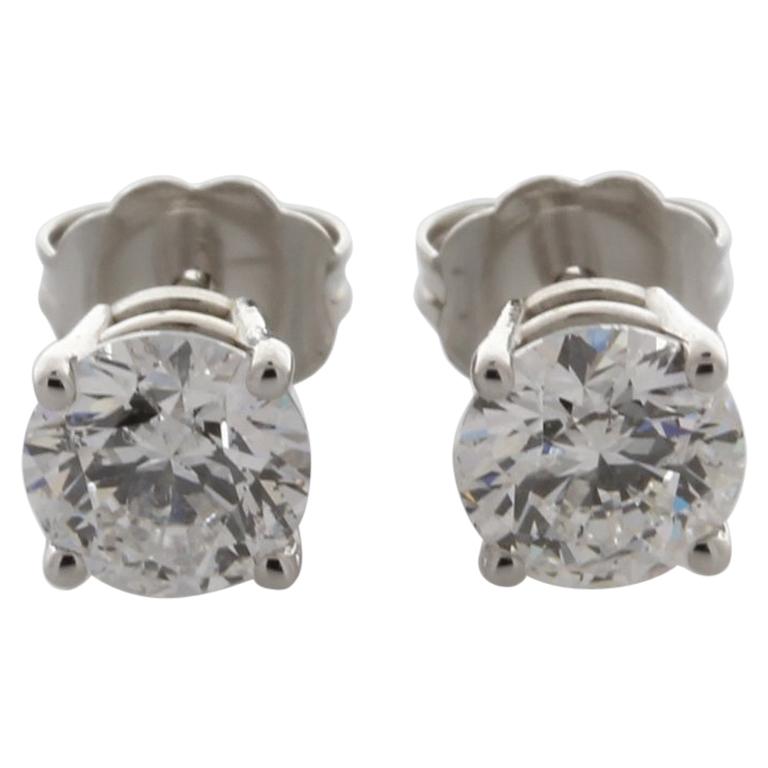 EGL USA Certified 1.42 Carat TW D Color SI2 Clarity Round Cut Diamond Earrings