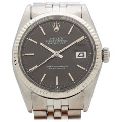 Vintage Rolex Datejust Reference 1601 Watch with a Grey Dial, 1970