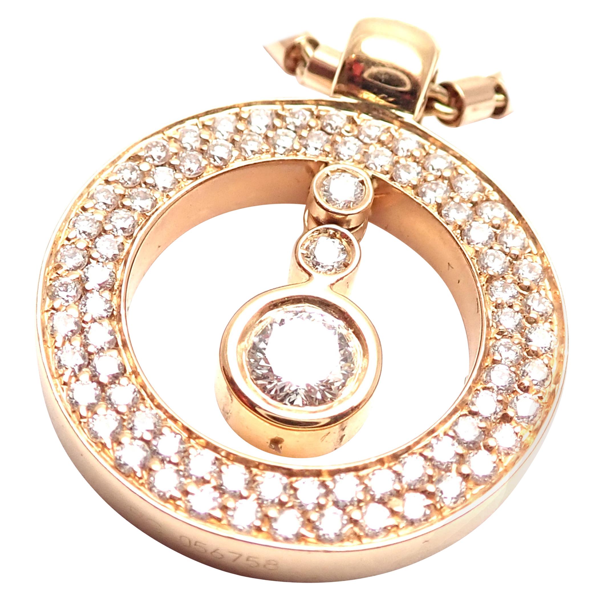 Roberto Coin Cento Diamond Ruby Rose Gold Pendant Necklace