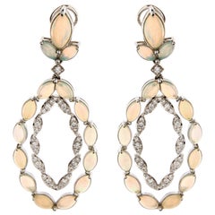 Goshwara Opal and Diamond 18 Karat Gold Chandelier Earrings
