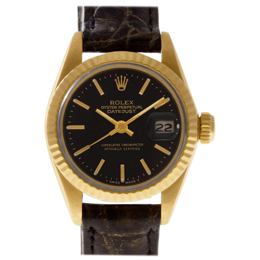 Certified Authentic Rolex Datejust 7056, Black Dial For Sale