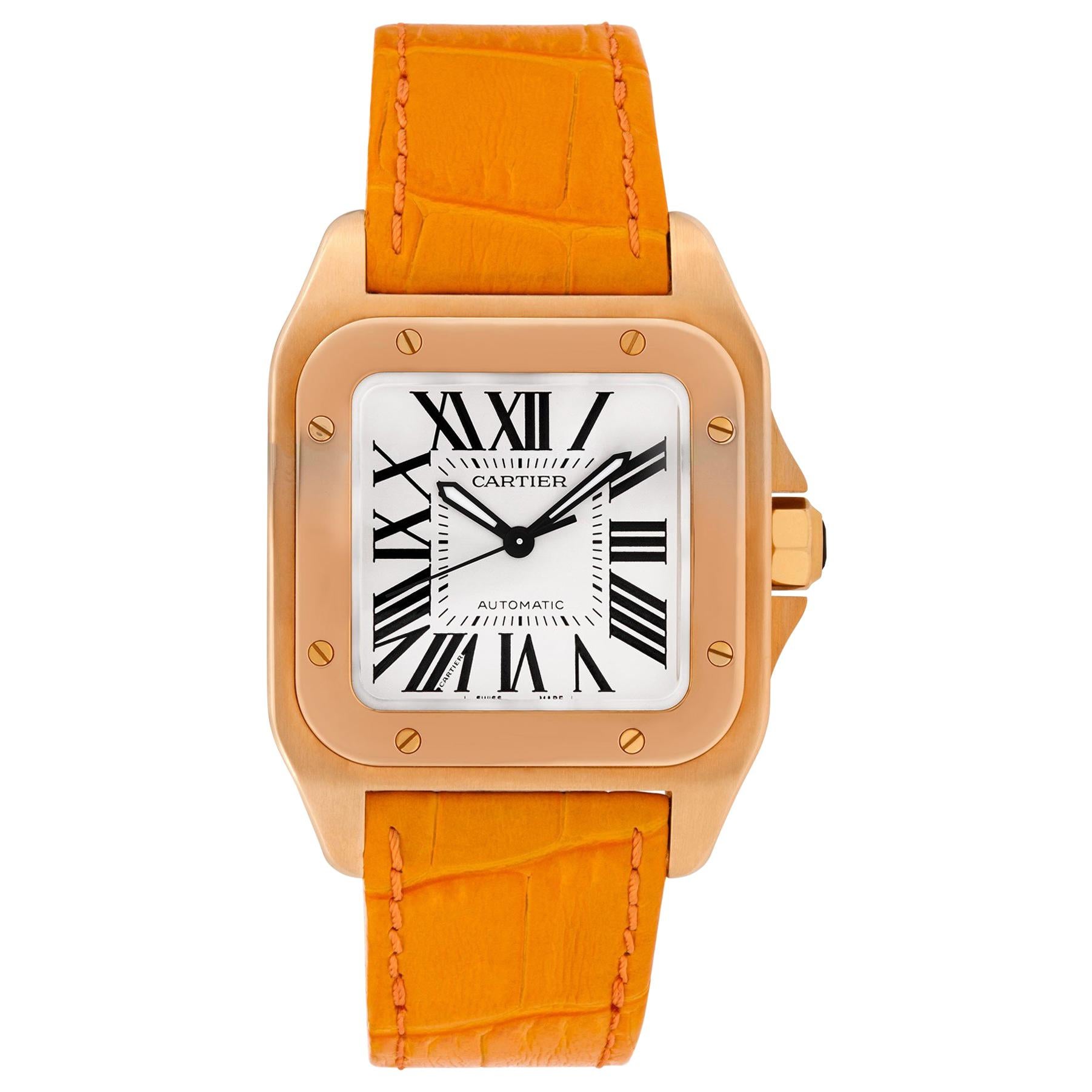 Certified Authentic Cartier Santos 10015360, Pink Dial For Sale