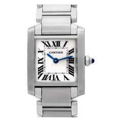 Certified Authentic Cartier Tank Francaise 3540, Black Dial