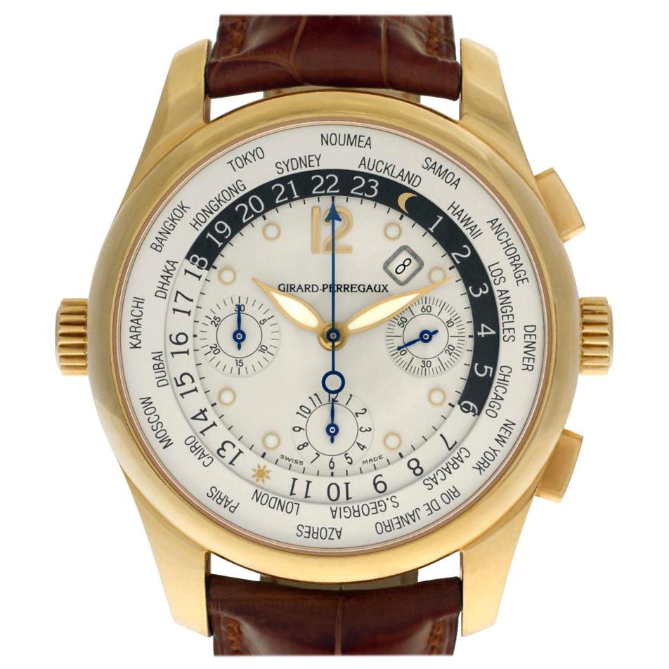 Certified Authentic Girard Perragaux World Time 17280, White Dial For Sale