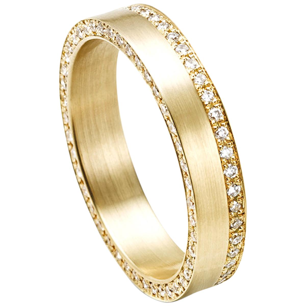 18 Karat Yellow Gold Diamond Ring For Sale