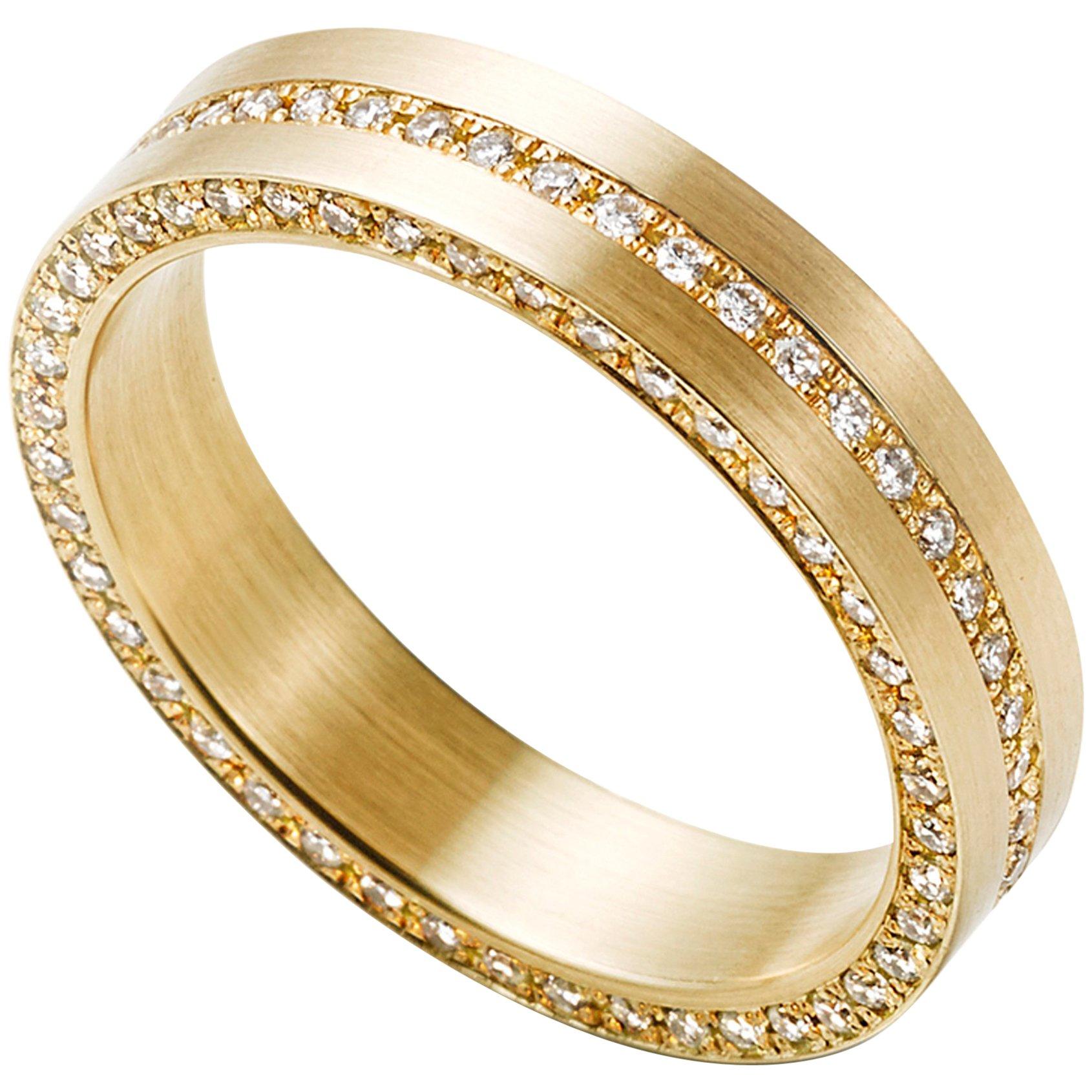 .48 Carat Bezel Set Rose Cut Diamond Ring with Matte 18 Karat Gold