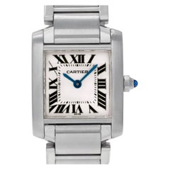 Certified Authentic Cartier Tank Francaise 3119, Blue Dial