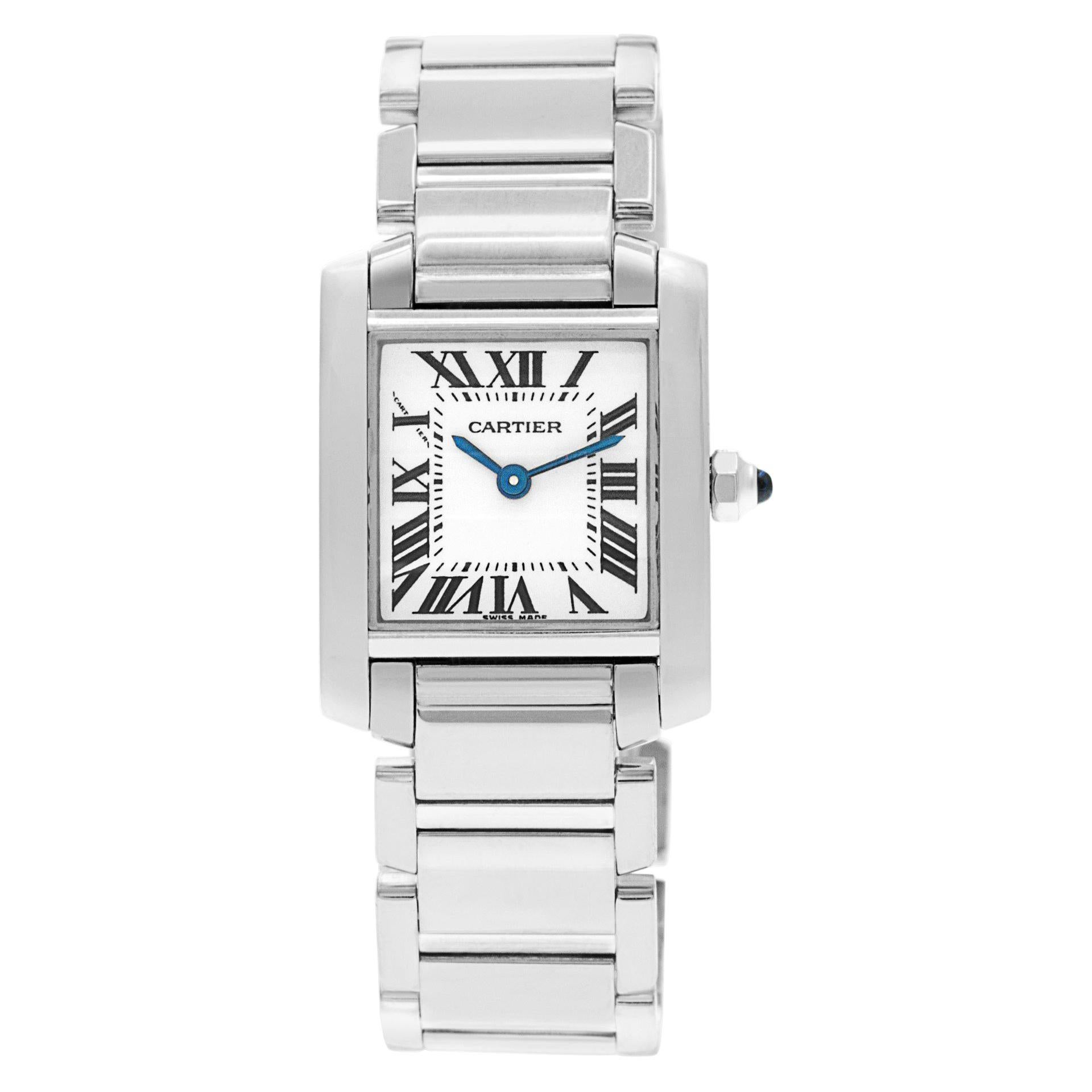 Certified Authentic Cartier Tank Francaise 16200, Black Dial For Sale