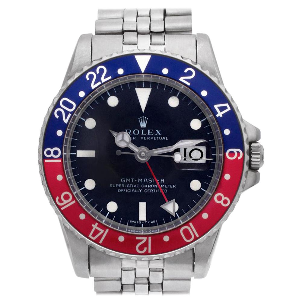 Certified Authentic Rolex GMT Master II 17940, Gold Dial For Sale