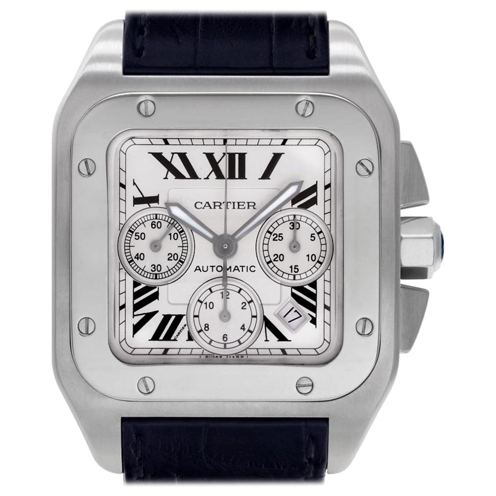 Certified Authentic, Cartier Santos 1007140, White Dial For Sale