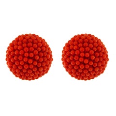 Valentin Magro Red Coral Ball Earrings