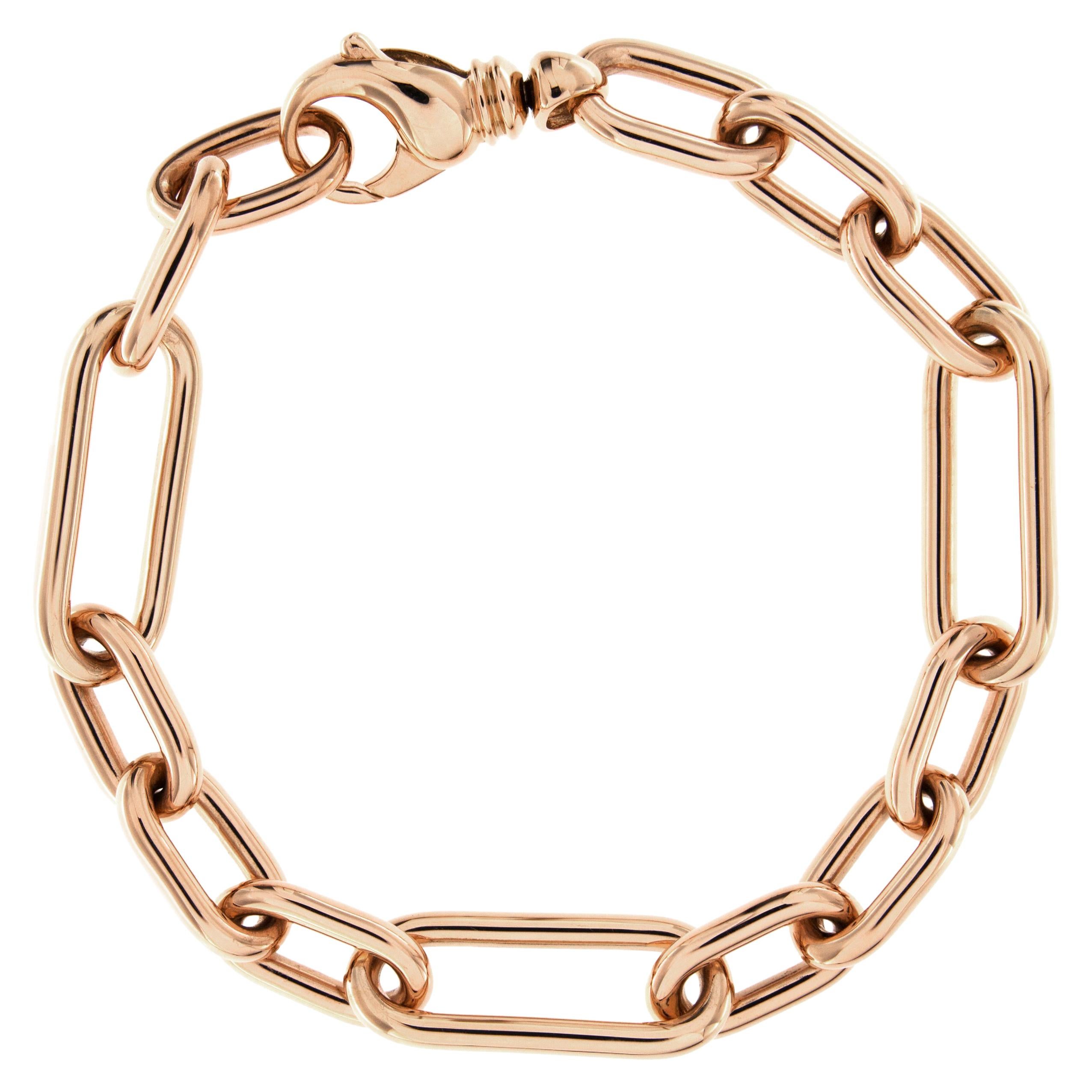Alex Jona 18 Karat Rose Gold Link Chain Bracelet For Sale at 1stDibs