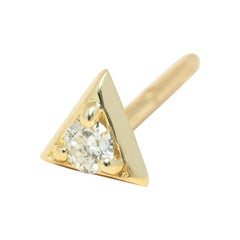 Diamond 14 Karat Gold Formation Triangle Mini Stud