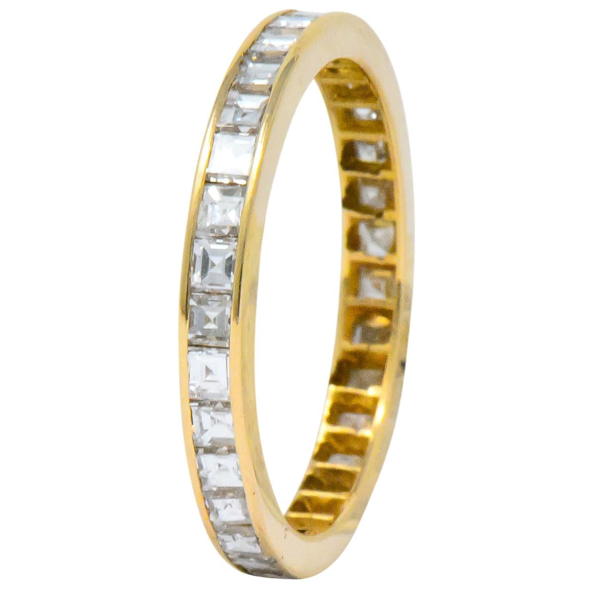 Anneau d'éternité moderne en or 14 carats avec diamants de 1,30 carat en vente