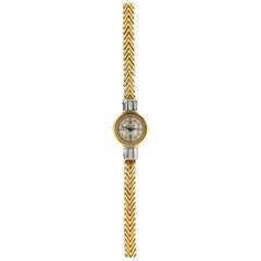 Cartier 18 Karat Yellow Gold Baguette Shaped Diamond Watch