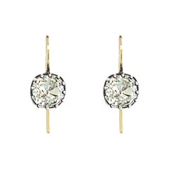 Antique Silver and Gold Diamond Earrings