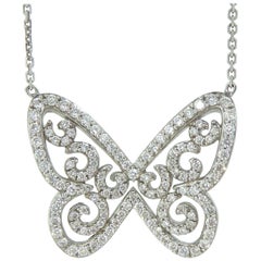 Butterfly Messika Paris Designer, chaîne en or blanc et diamants 0,59 carat